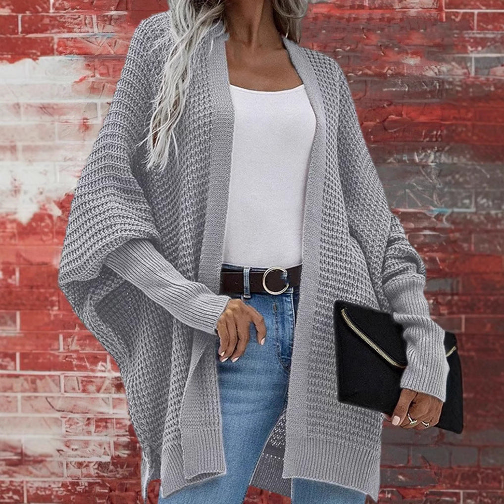 Ladies chic ribbed knit cardigan