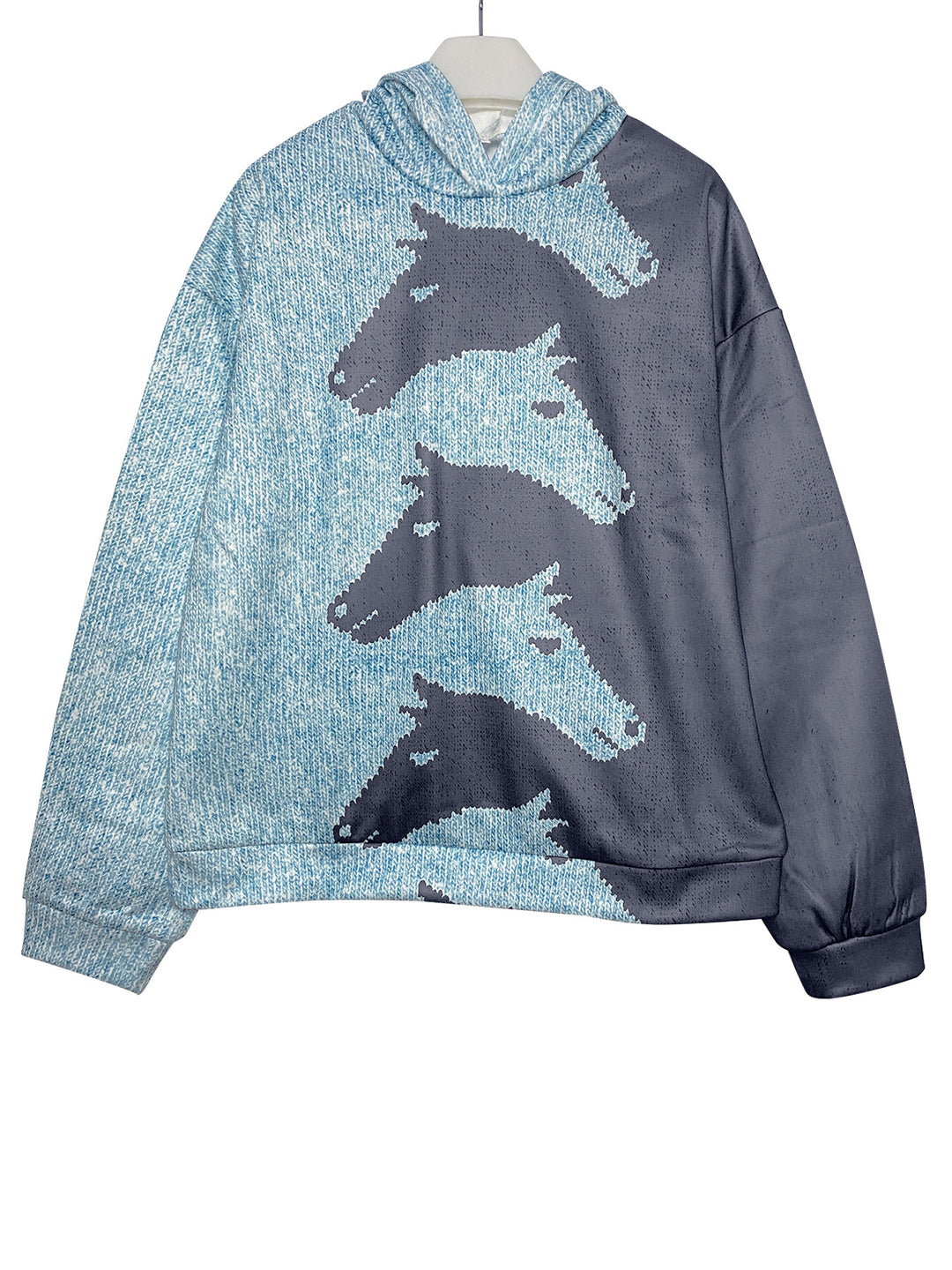 Ladies Comfortable Hoodie with Chic Horse Pattern and Style