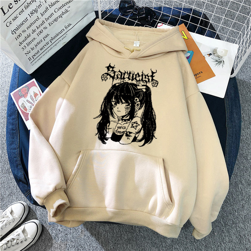 Women's hooded sweatshirt with unique artistic graphic design Chic & Stil
