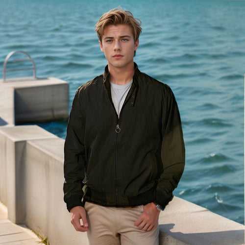 Casual windbreaker jacket for men with high collar Lune London