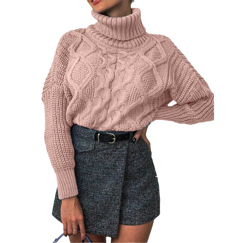 Knit sweater for women with high collar Lune London