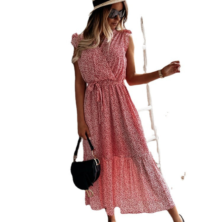 Lune London maxi dress with ruffled appliqué for women