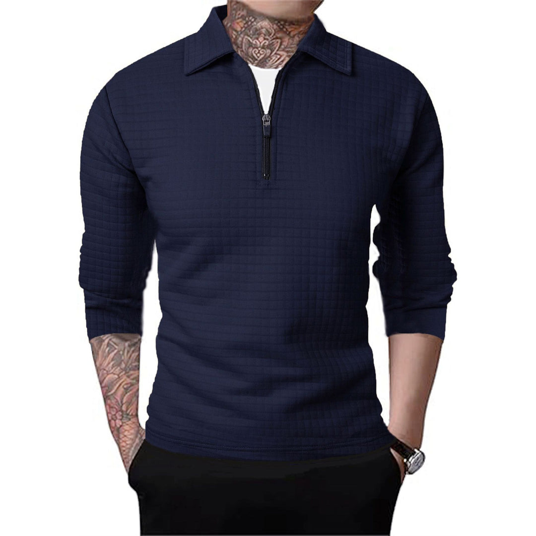 Structured pullover for men with short zip Lune London