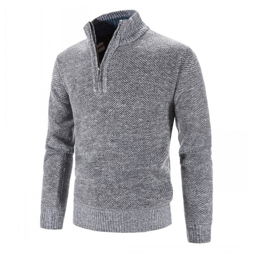 Knitted half zip sweater for men with structured design Lune London
