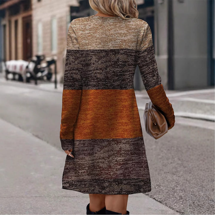 Lune London Color Block Casual Design Women's Knit Dress