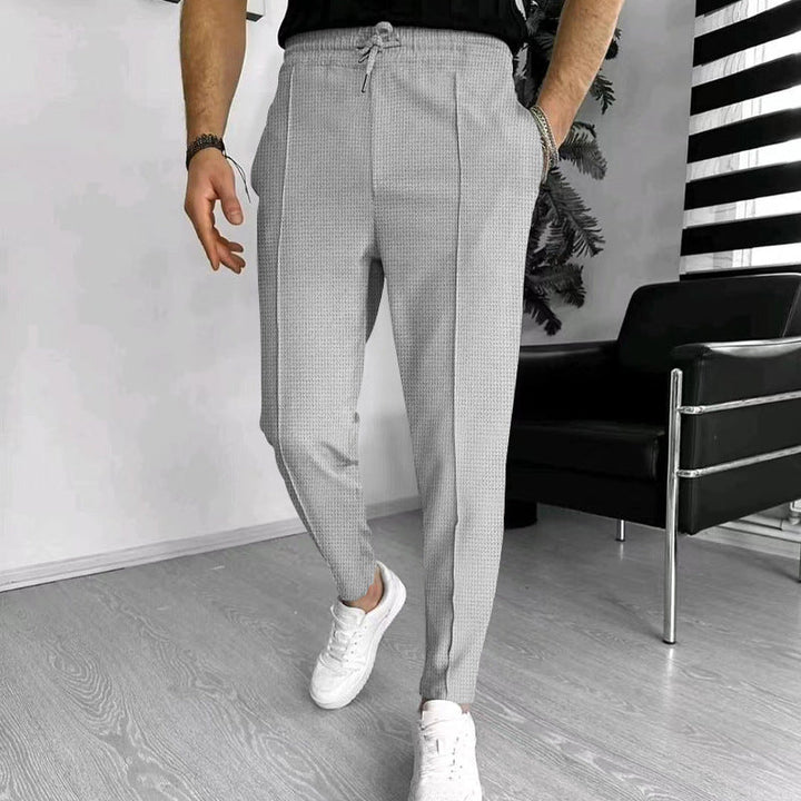 Men's Elegant Casual Pants with Elastic Waistband and Side Pockets Lune London