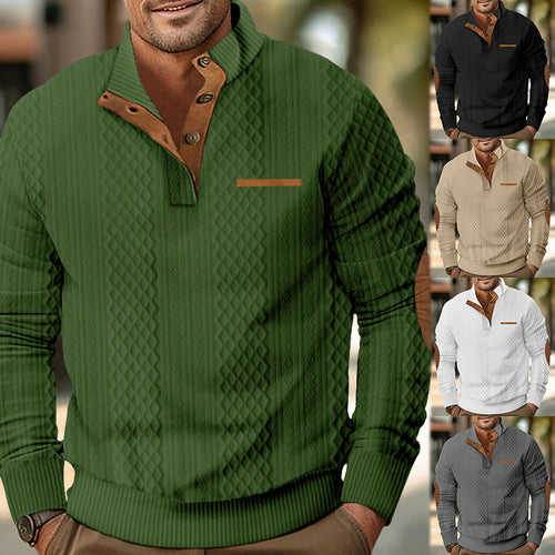 Knitted sweater for men with textured design and contrasting details Lune London