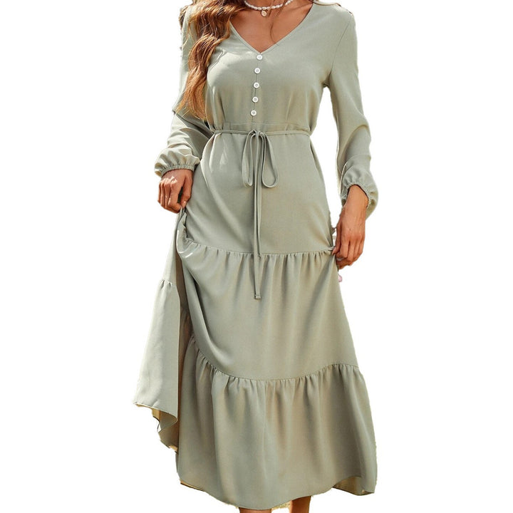 Robe maxi pour femme avec des manches ballon élégantes et une coupe ajustée Chic & Stil