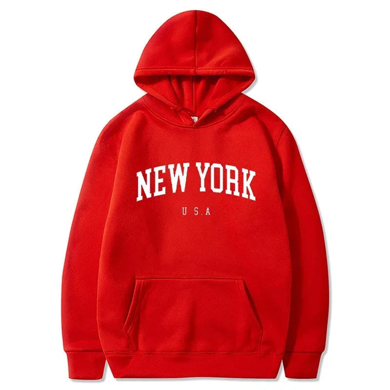 Women's hoodie with fashionable New York print and comfortable fit Lune London