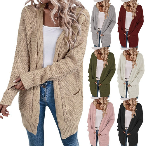 Casual cardigan for women with deep pockets and crinkled design Lune London