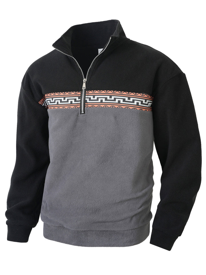 Fleece pullover for men with modern zipper and creative design Lune London