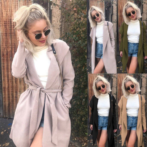 Casual trench coat for women with a modern cut and a waist belt Lune London