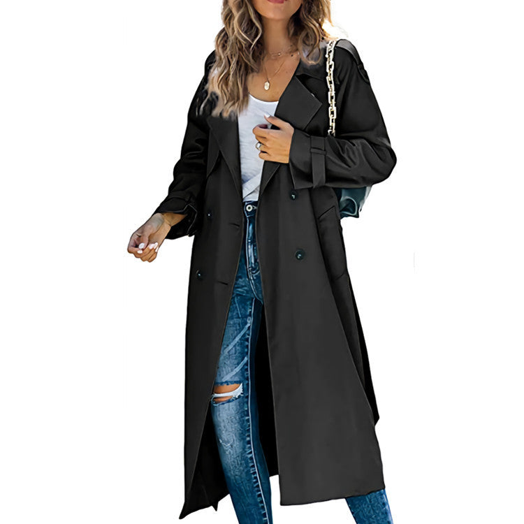 Ladies Elegant oversized trench coat with belted waist Chic and Style