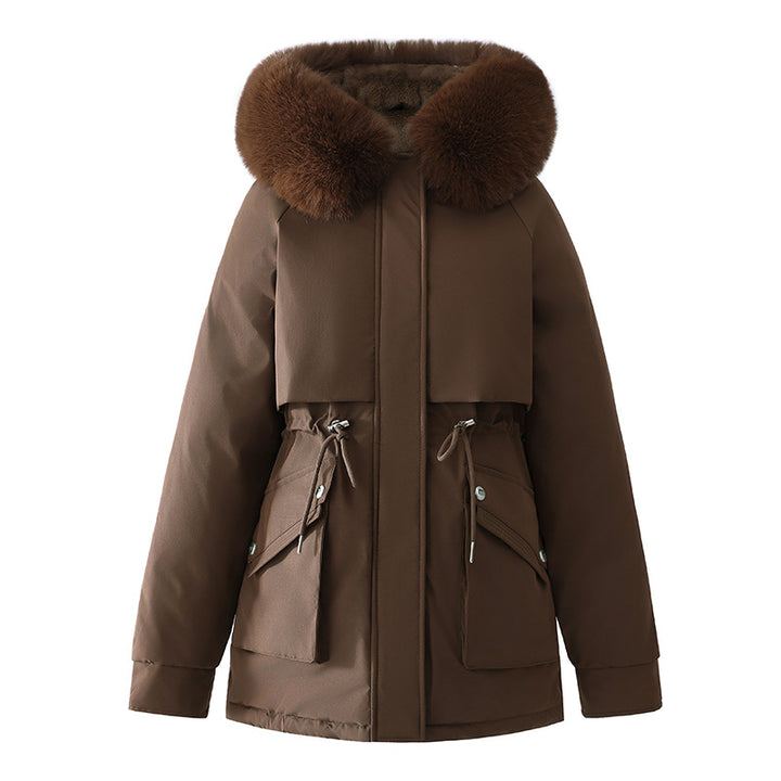 Ladies trendy winter jacket with removable hood and high-quality faux fur Lune London