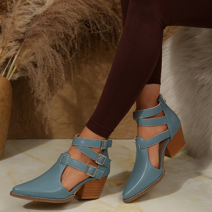 Ladies Elegant Ankle Boots with Chic and Stylish Adjustable Straps
