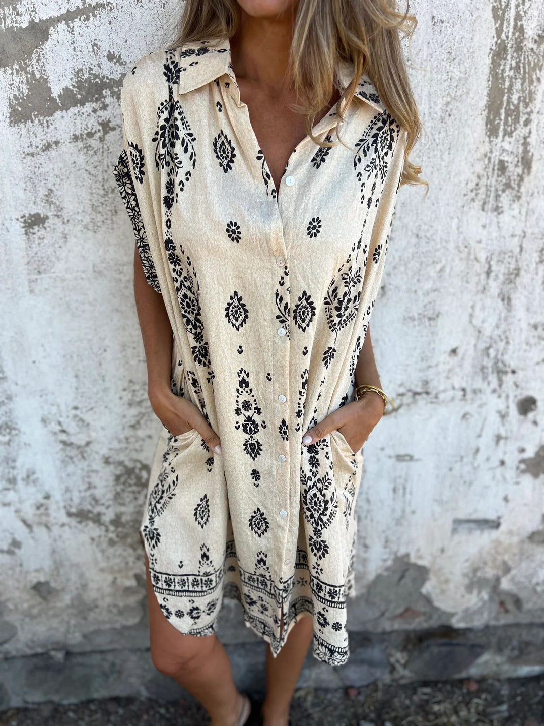 Lune London fine patterned women's shirt dress