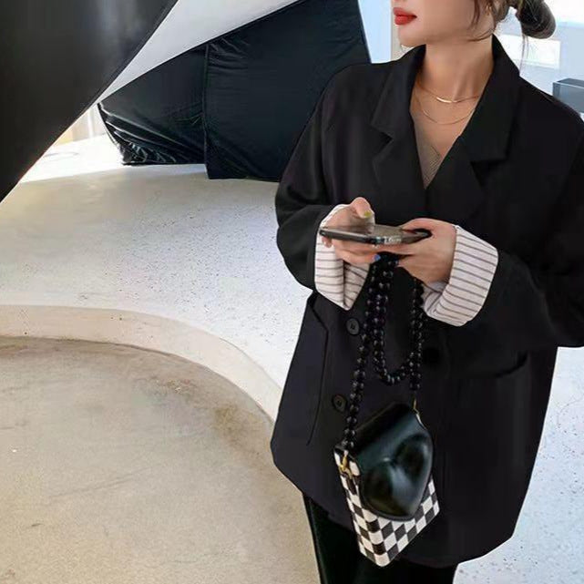 Blazer surdimensionné à détails structurés pour femmes Chic & Stil