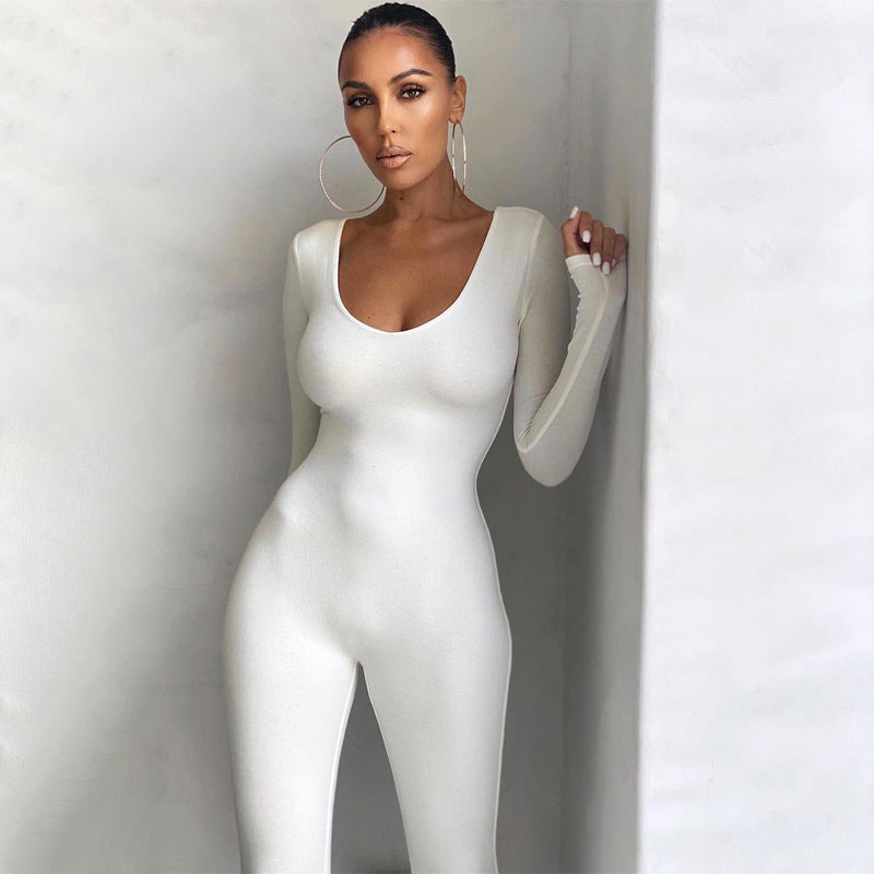 Ladies Long Sleeve Bodycon Jumpsuit Lune London