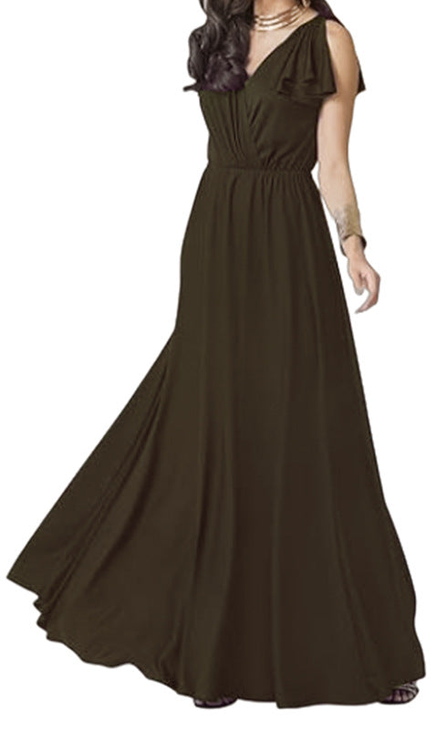Maxi dress for women with pretty ruffles and an elastic waist Lune London