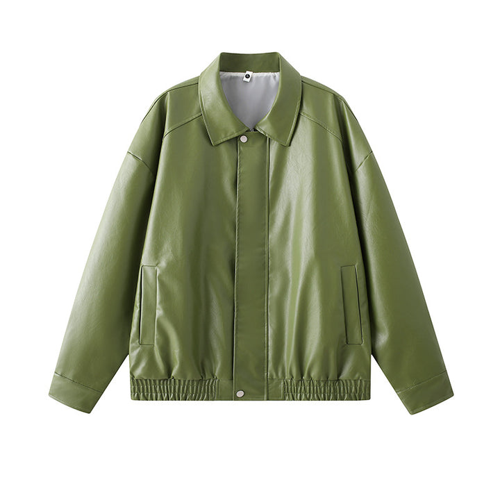 Elegant faux leather jacket for men with elastic waist Lune London