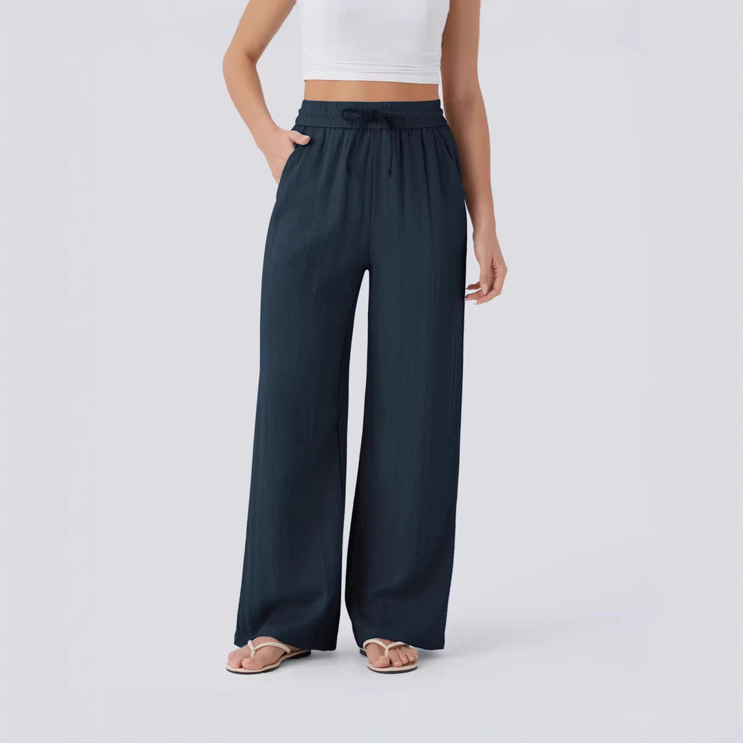 Pantalons palazzo larges pour femmes avec taille élastique et poches pratiques Chic & Stil