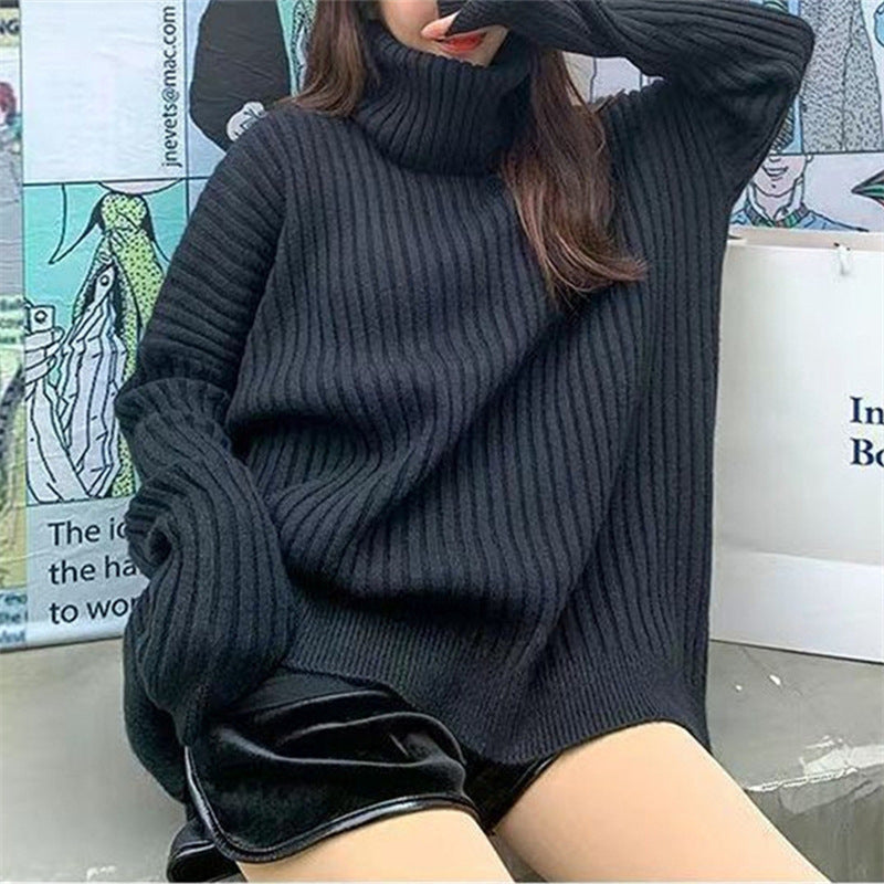Pull turtleneck élégant et confortable pour femmes avec texture côtelée Chic & Stil