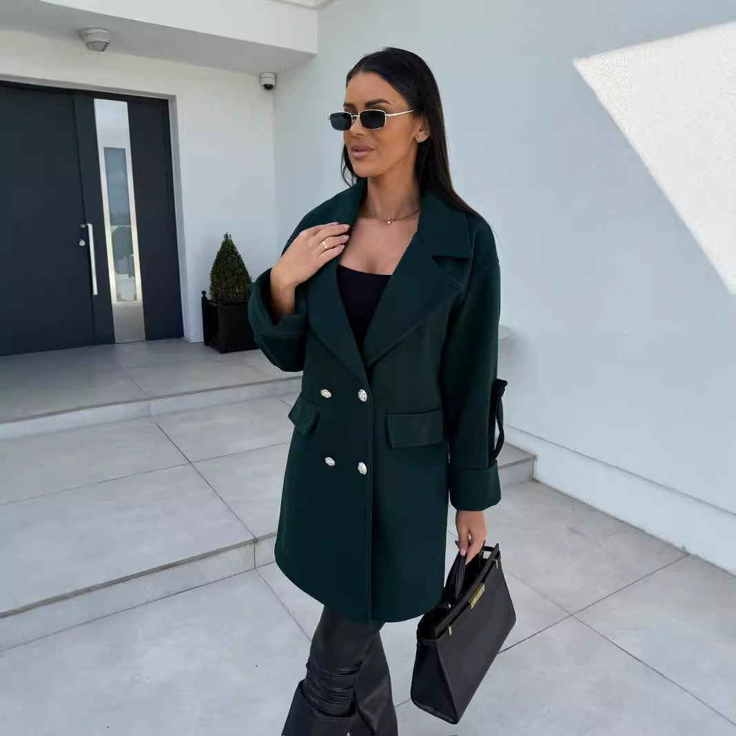 Women Double-Breasted Wool Blazer Lune London