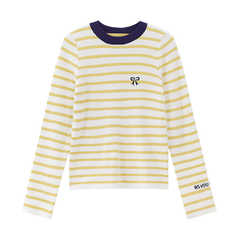 Ladies fashionable long sleeve shirt with stripe pattern Chic & Stil