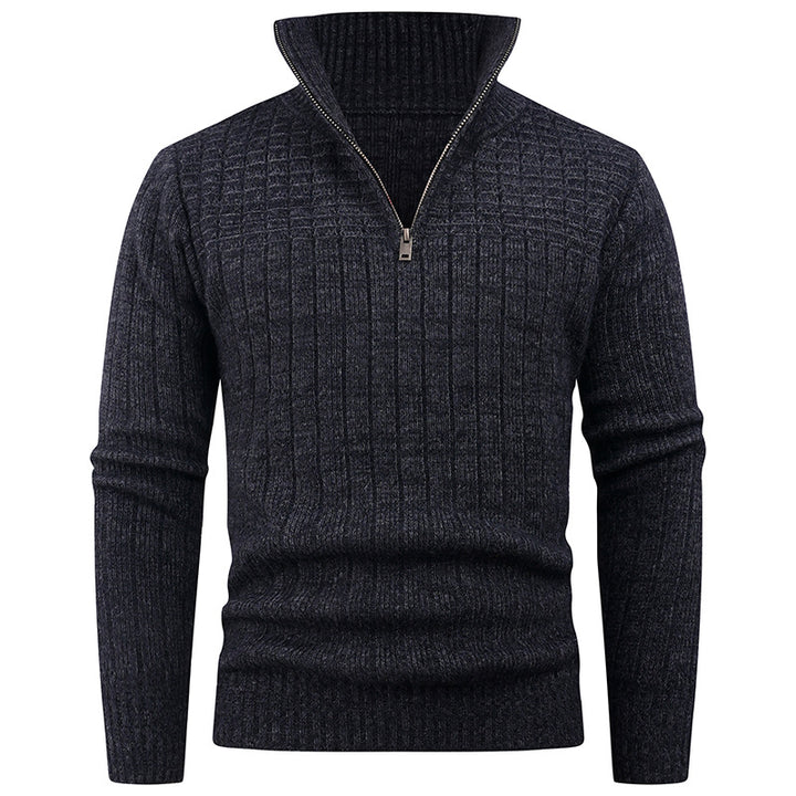 Men's turtleneck sweater with a high-quality rib structure and a modern zipper Lune London
