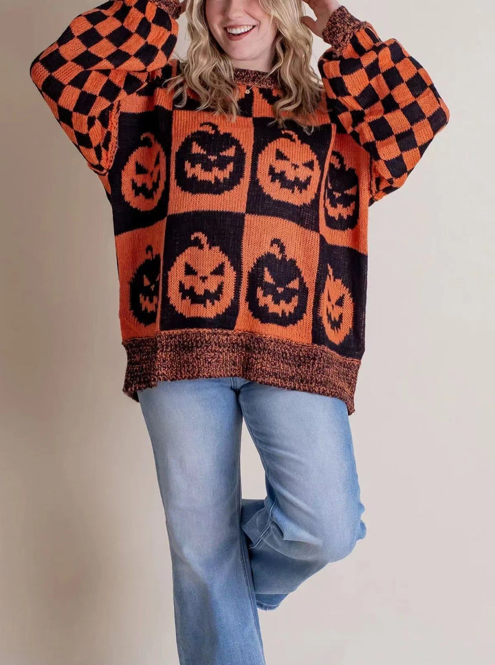 Ladies Large, comfortable knitted sweater with ghost design Lune London