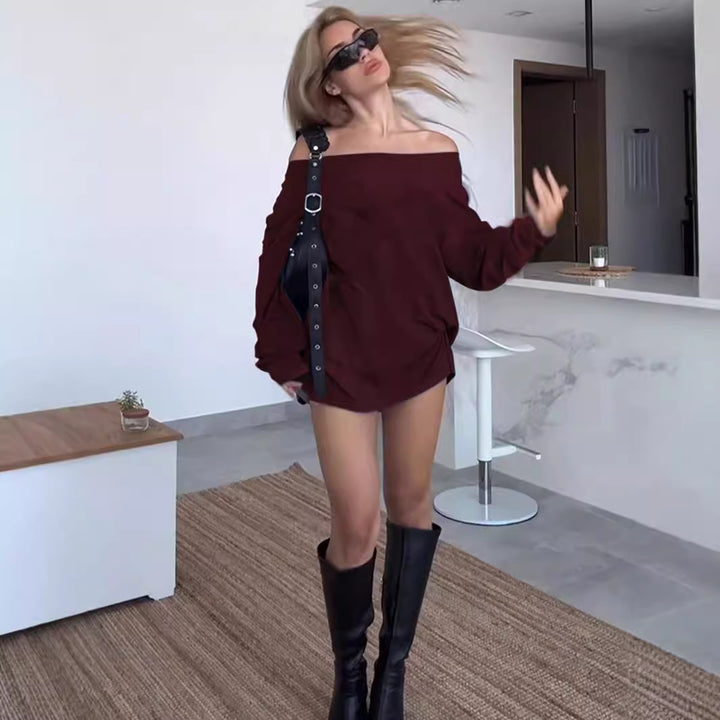 Blouse femme décolletée avec coupe ample et détail noeud Chic & Stil
