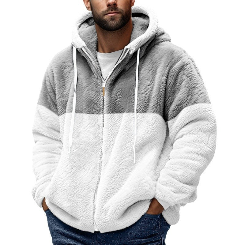 Soft fleece jacket for men with hood Lune London
