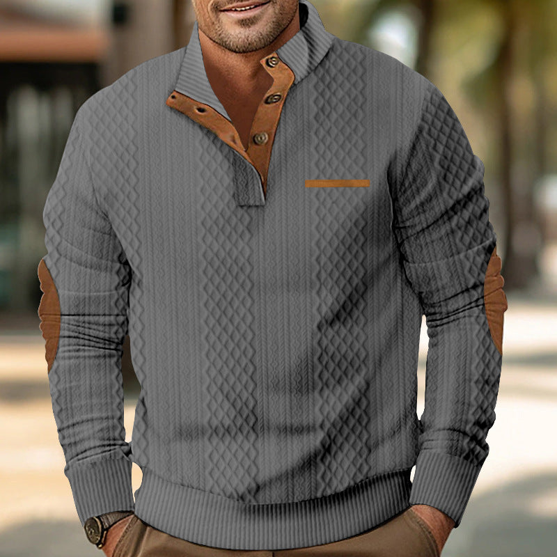 Knitted sweater for men with textured design and contrasting details Lune London