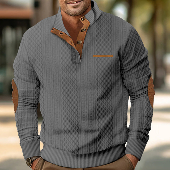 Knitted sweater for men with textured design and contrasting details Lune London