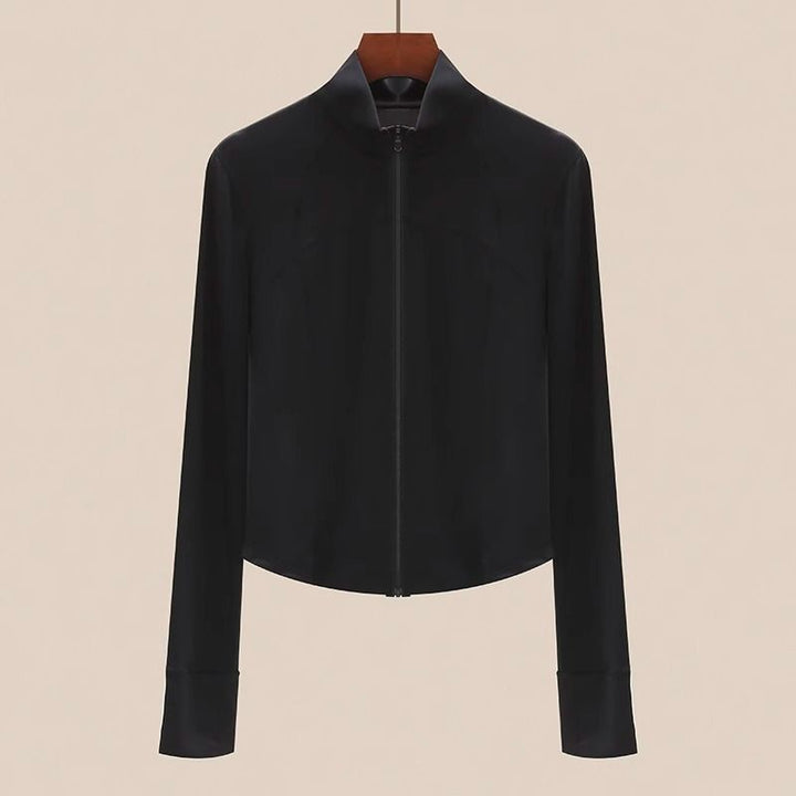 Veste décontractée sportive pour femmes avec col haut et zip intégral Chic & Stil