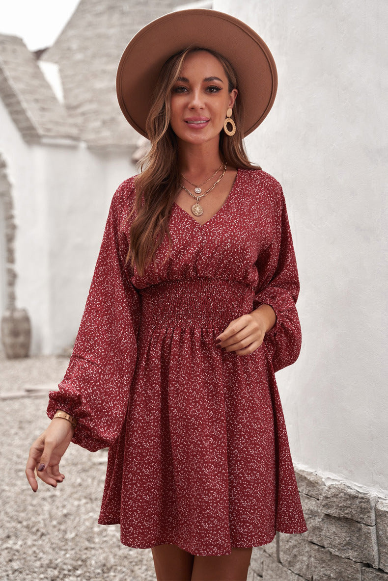 Dress women with V-neck and elegantly draped Lune London