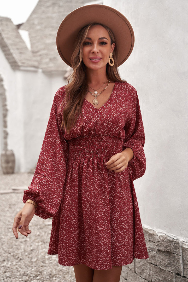 Dress women with V-neck and elegantly draped Lune London