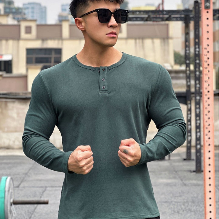 Men's stylish long sleeve shirt with modern button closure Lune London