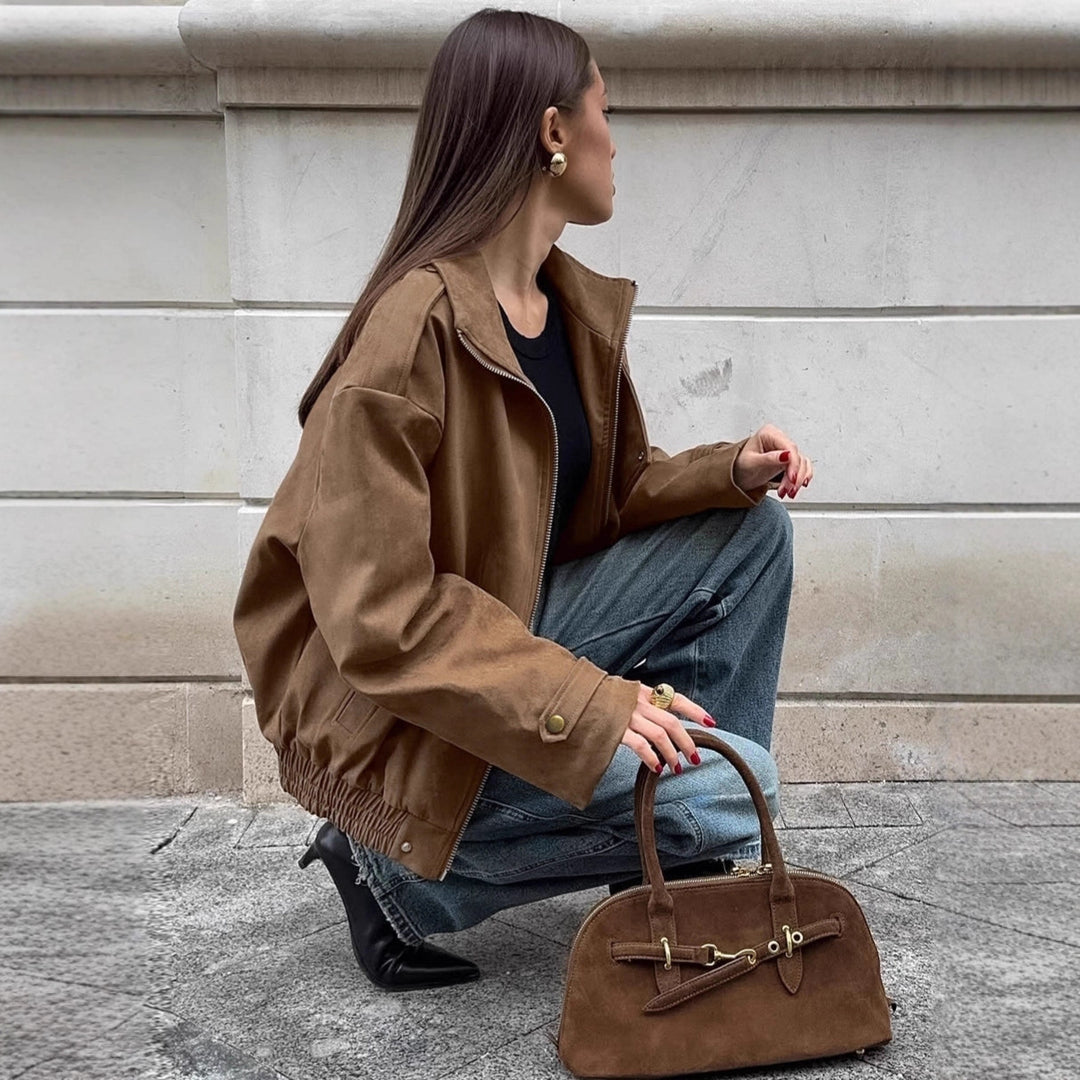 Lune London Soft Suede Casual Oversized Jacket for Women