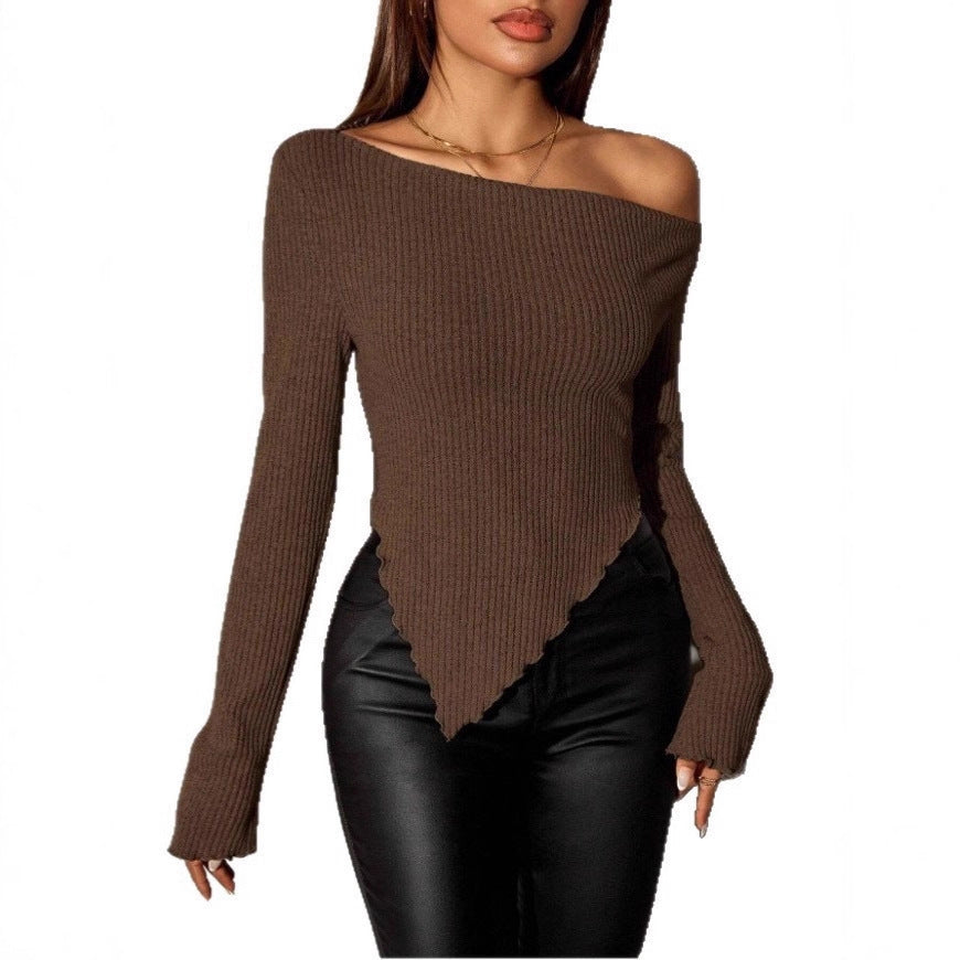 Dames Pull en tricot asymétrique Chic & Stil