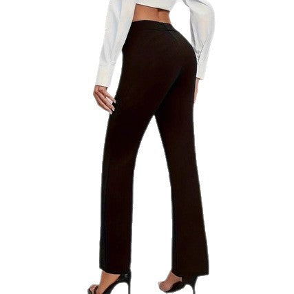 Elegant stretch long pants for women with wide legs Lune London