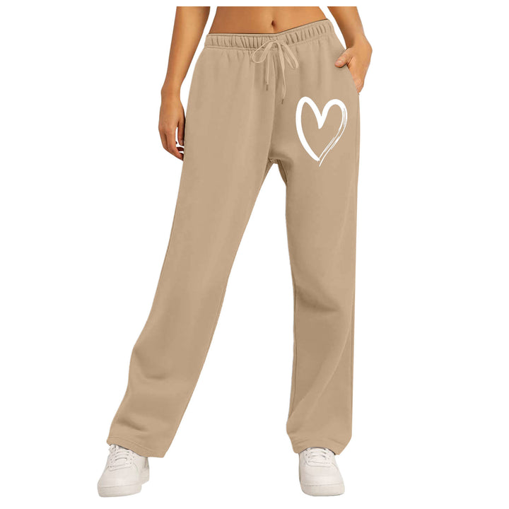 Ladies leisure pants with unique heart design and elastic waistband Lune London