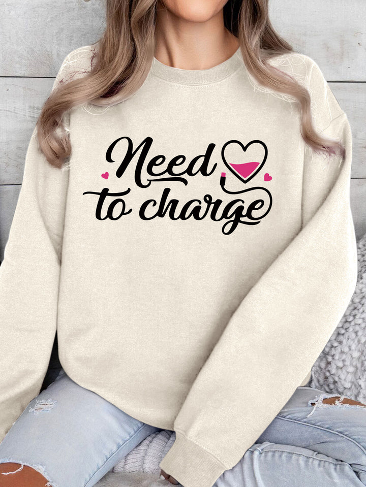 Sweatshirt femme avec citation inspirante de cœur et coupe décontractée Chic & Stil