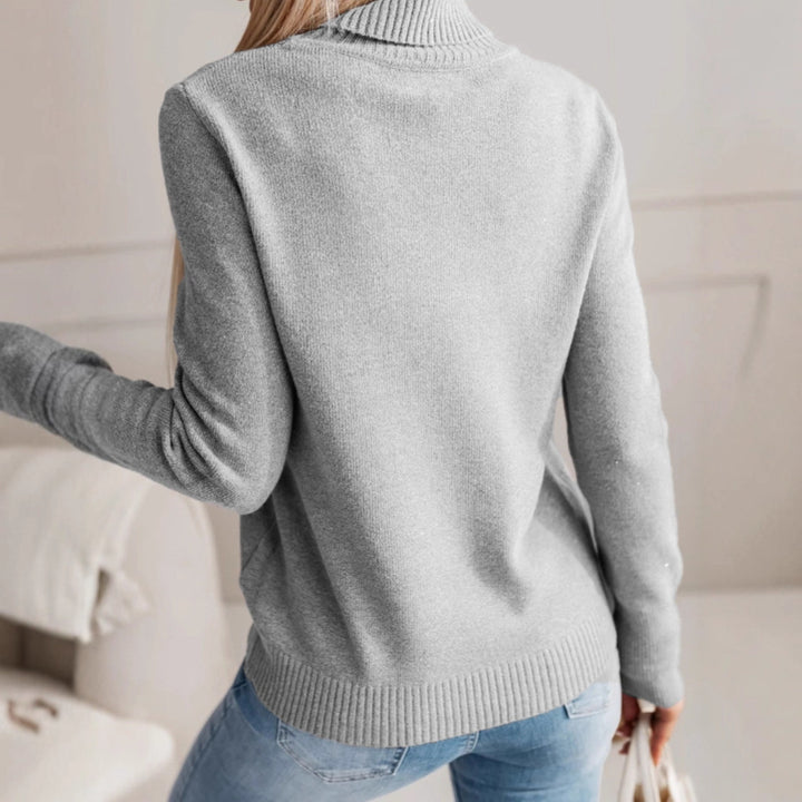 Elegant turtleneck sweater for ladies with button details Lune London