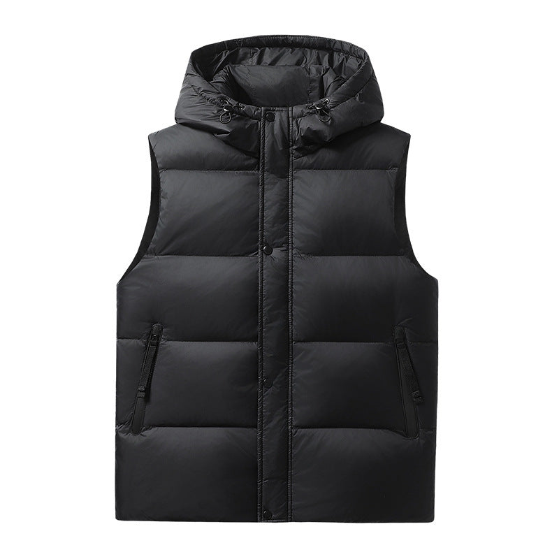Quilted jacket for men with removable hood and deep pockets Lune London