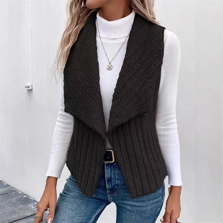 Femme gilet en tricot à col ouvert Chic und Stil