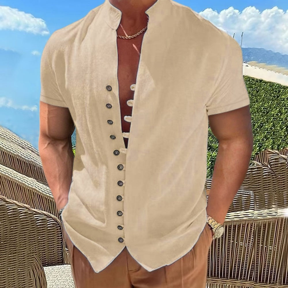 Short sleeve shirt for men with button placket Lune London