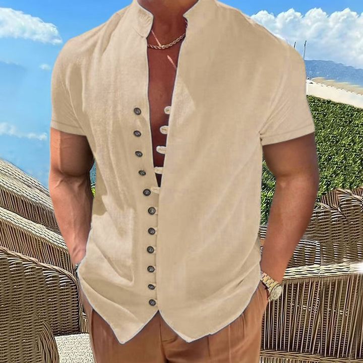 Short sleeve shirt for men with button placket Lune London
