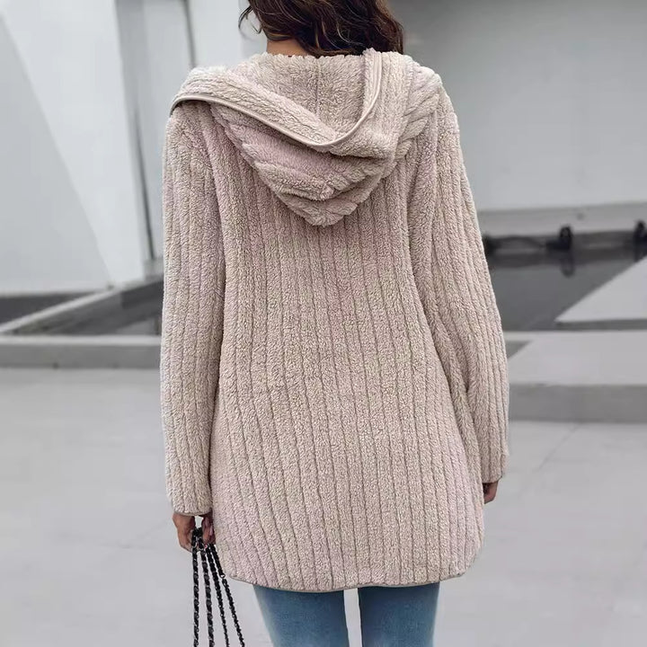Ladies Comfortable Fleece Jacket with Structured Details Lune London