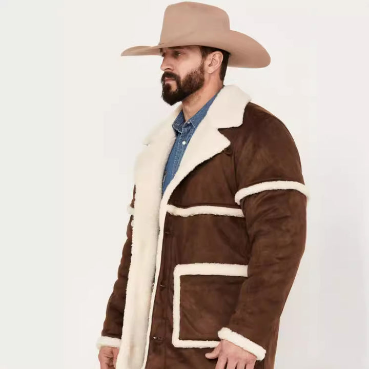 Sheepskin jacket for men with full faux fur lining and practical pockets Lune London
